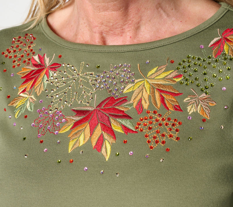 Quacker Factory Shades of Fall Bateau Neck Long Sleeves Top — View 5