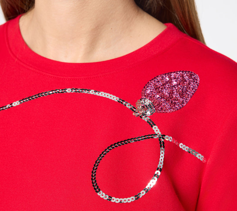 Jingle Belles by Kim Gravel Sequin Holiday Lights Knit Top — View 14