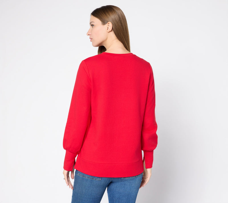 Jingle Belles by Kim Gravel Sequin Holiday Lights Knit Top — View 12