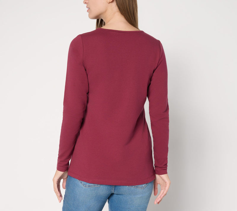 Quacker Factory Pumpkin Patch Embellished French Terry Shirt — View 4