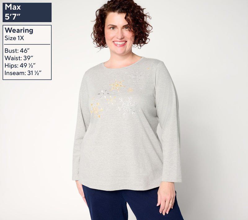 Quacker Factory Blizzard Long Sleeves Top — View 2