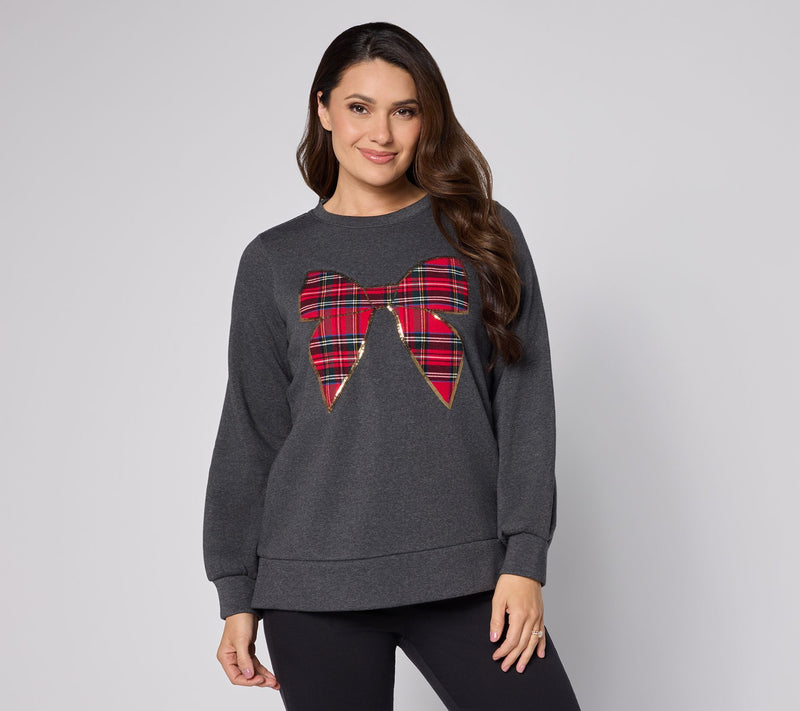 Jingle Belles by Kim Gravel Totally Tartan Holiday Sweatshirt — View 9
