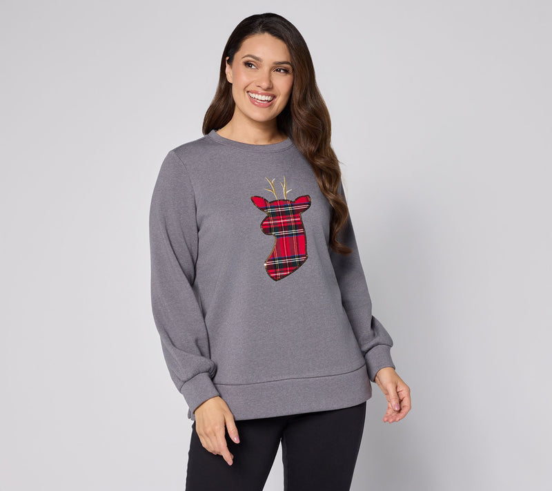 Jingle Belles by Kim Gravel Totally Tartan Holiday Sweatshirt — View 7