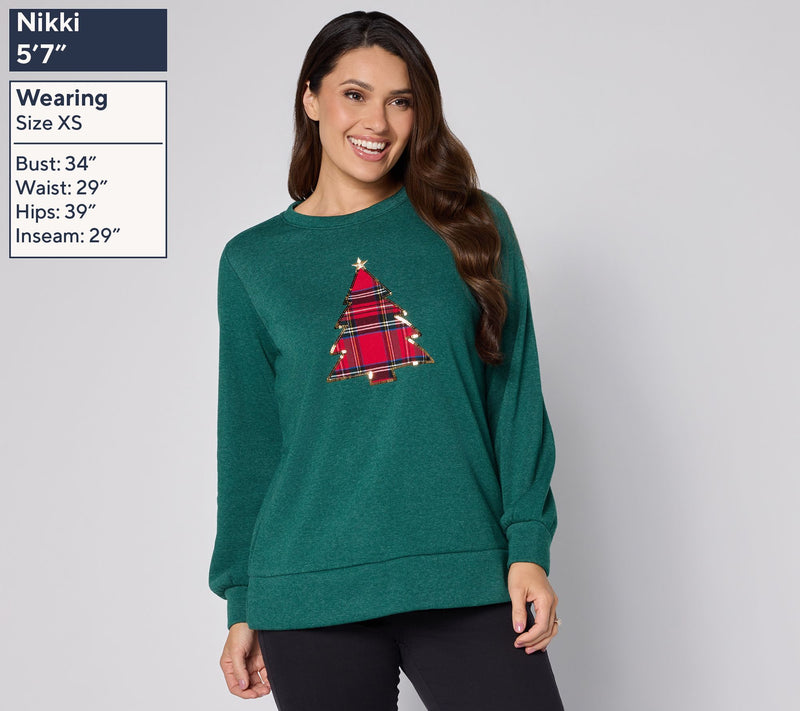 Jingle Belles by Kim Gravel Totally Tartan Holiday Sweatshirt — View 13