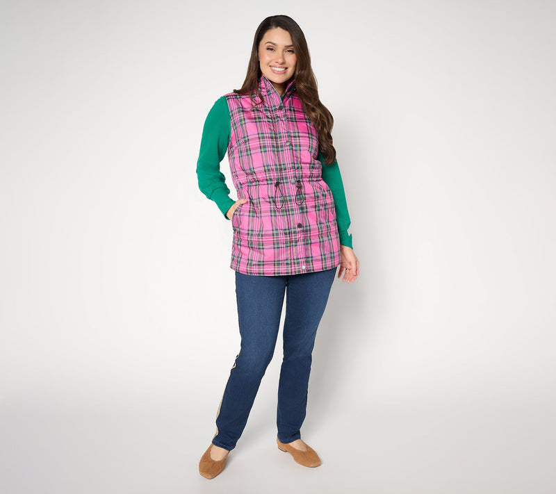 Jingle Belles by Kim Gravel Tartan Regular Cinch Waist Vest — View 4
