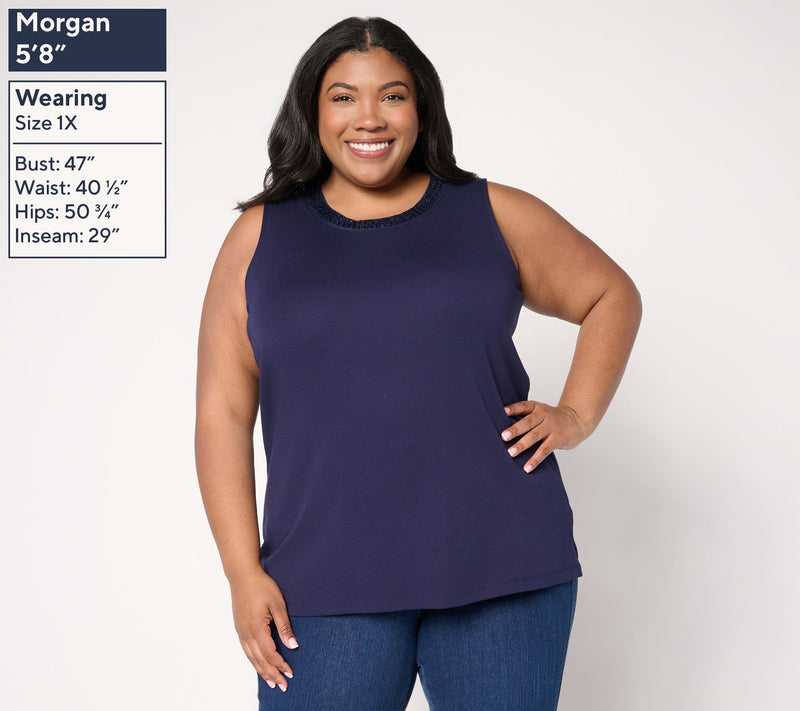Jingle Belles by Kim Gravel TripleLuxe Knit Baby Sequin Trim Tank — View 2