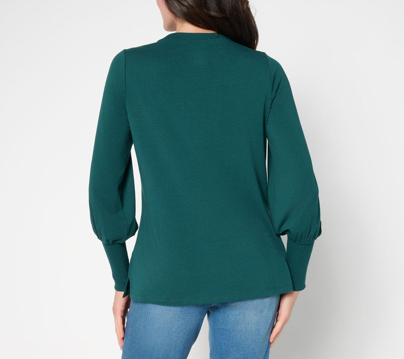 Jingle Belles by Kim Gravel TripleLuxe Knit Bow and Behold Sequin Top — View 4
