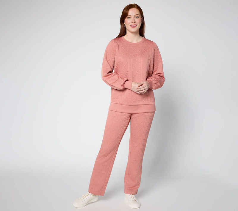 Belle by Kim Gravel Cable Chic Crewneck — View 5