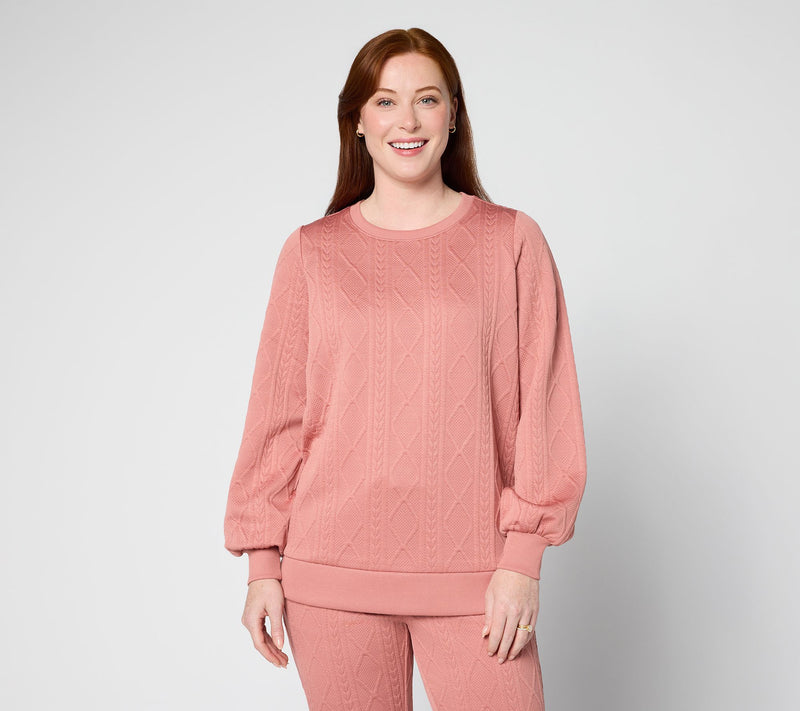 Belle by Kim Gravel Cable Chic Crewneck — Main view