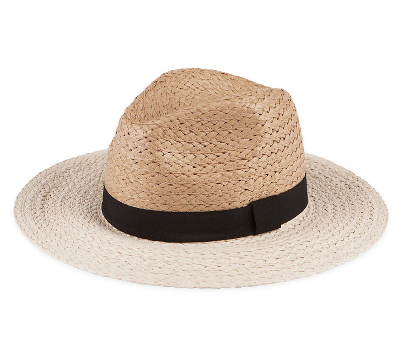 Hadley Wren Woven Colorblock Panama Hat — Main view