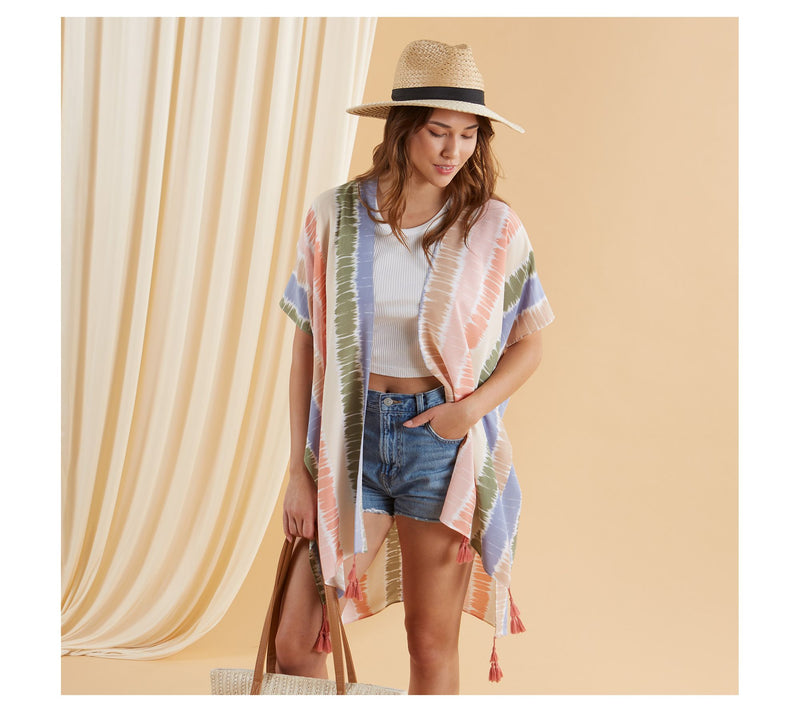 Hadley Wren Woven Colorblock Panama Hat — View 3