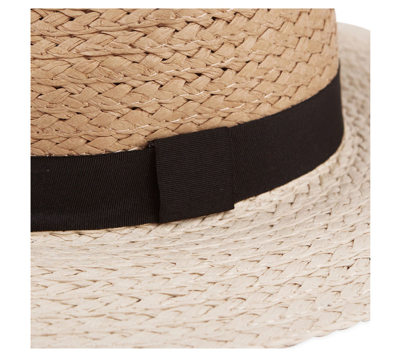 Hadley Wren Woven Colorblock Panama Hat — View 2