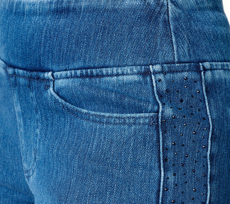Belle by Kim Gravel Regular Flexibelle Side Sparkle Straight Jean — View 6