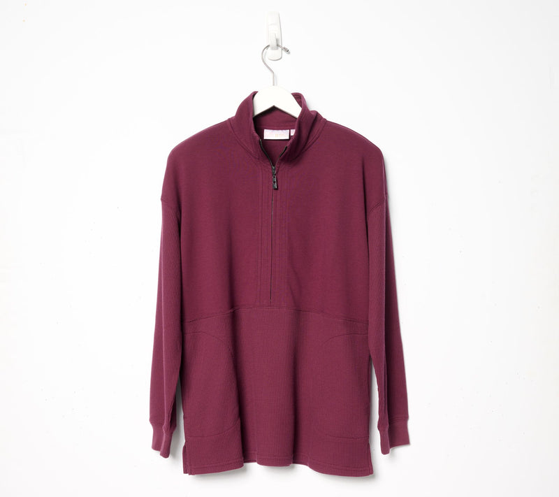 Belle by Kim Gravel Mixed Media Micro Waffle Half Zip — Main view