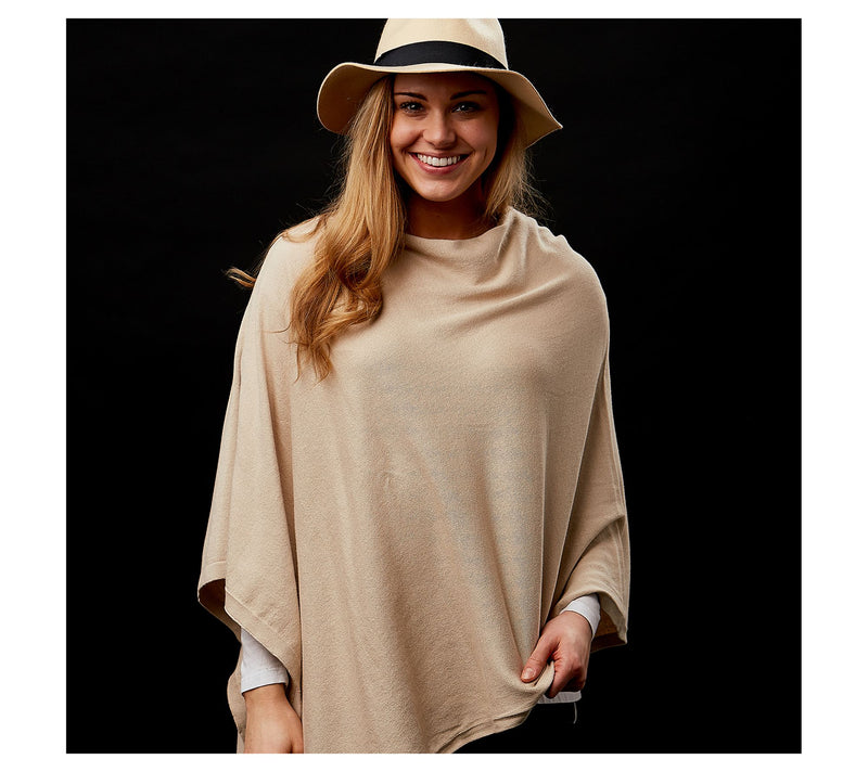 Hadley Wren Solid Knit Cotton Poncho — View 5