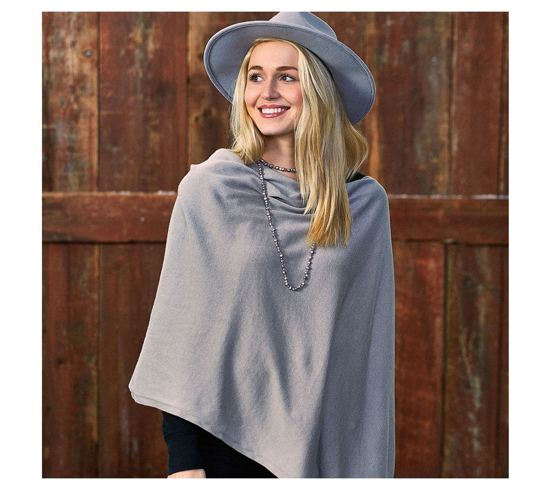Hadley Wren Solid Knit Cotton Poncho — View 6
