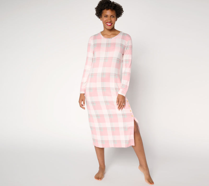 MUK LUKS Ribbed Butterknit Button Detail Lounge Dress — View 15