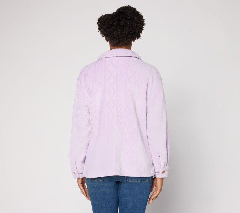 MUK LUKS Cable Fleece Lounge Shacket — View 3