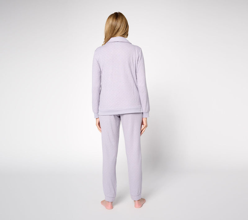 MUK LUKS Sweater Knit Zip-Up Lounge Set — View 13