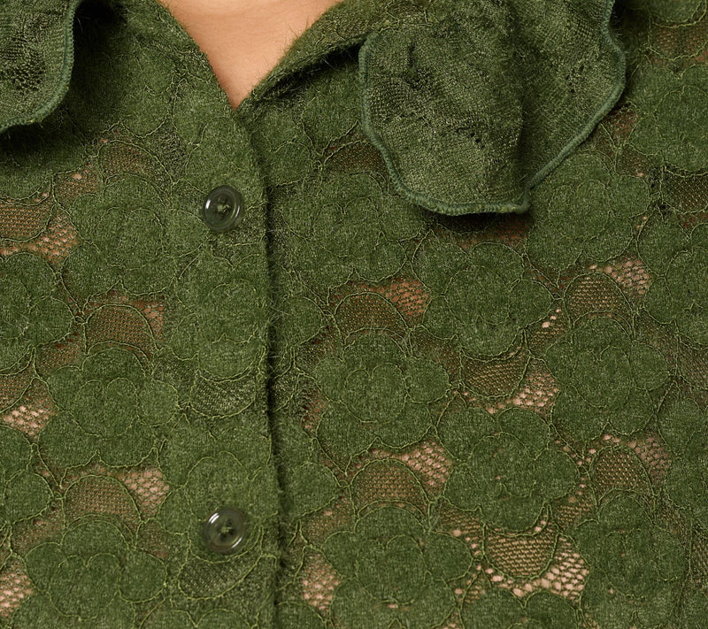 Studio Park x Sandra Bennett Woven Lace Button Front Blouse — View 10