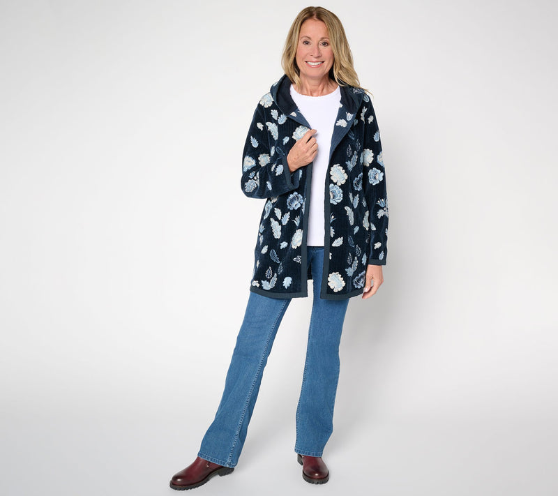Driftwood Jeans Corded Shelly Kimono with Embroidery - Floral Foliage — View 4
