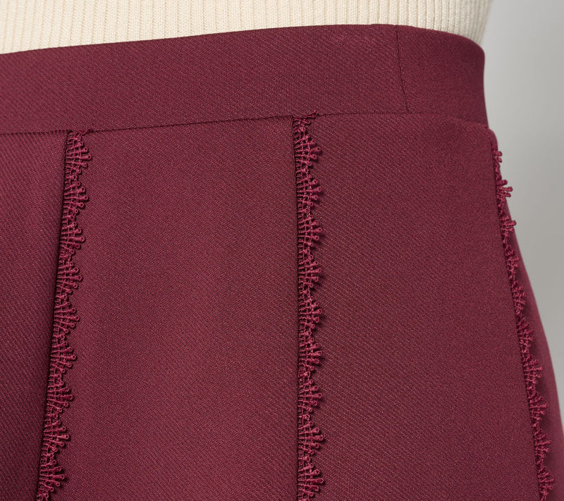 Studio Park x Sandra Bennett Petite Pull-On Midi Skirt w Trim Detail — View 5