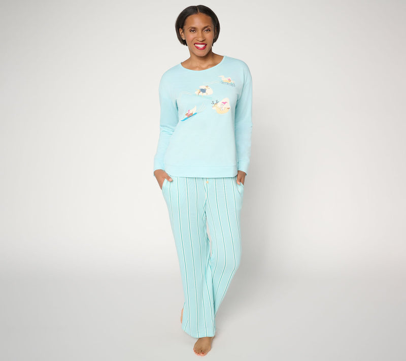 MUK LUKS French Terry and Butterknit Lounge Set — View 13