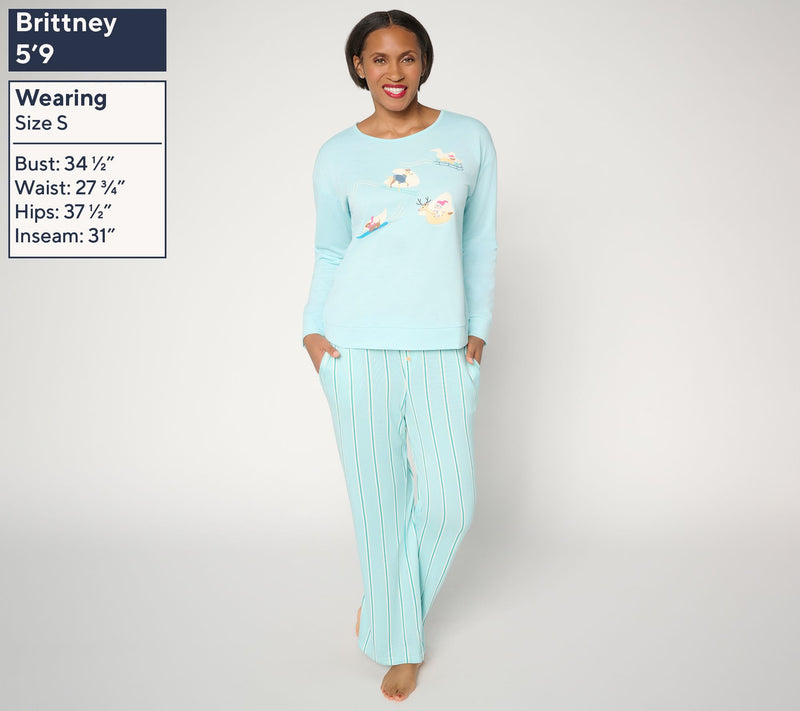 MUK LUKS French Terry and Butterknit Lounge Set — View 4