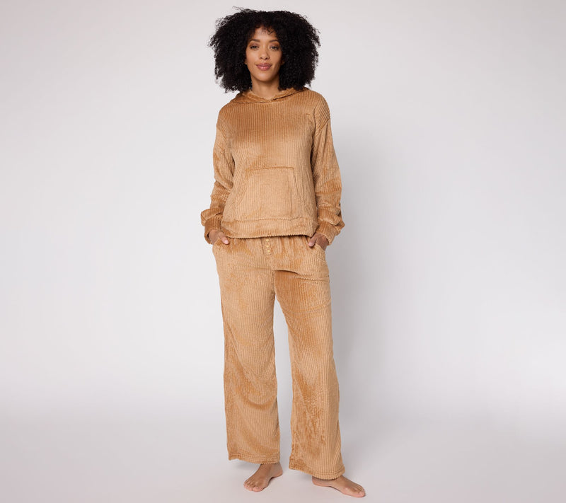 MUK LUKS Silky Velour Hooded Lounge Set — View 11