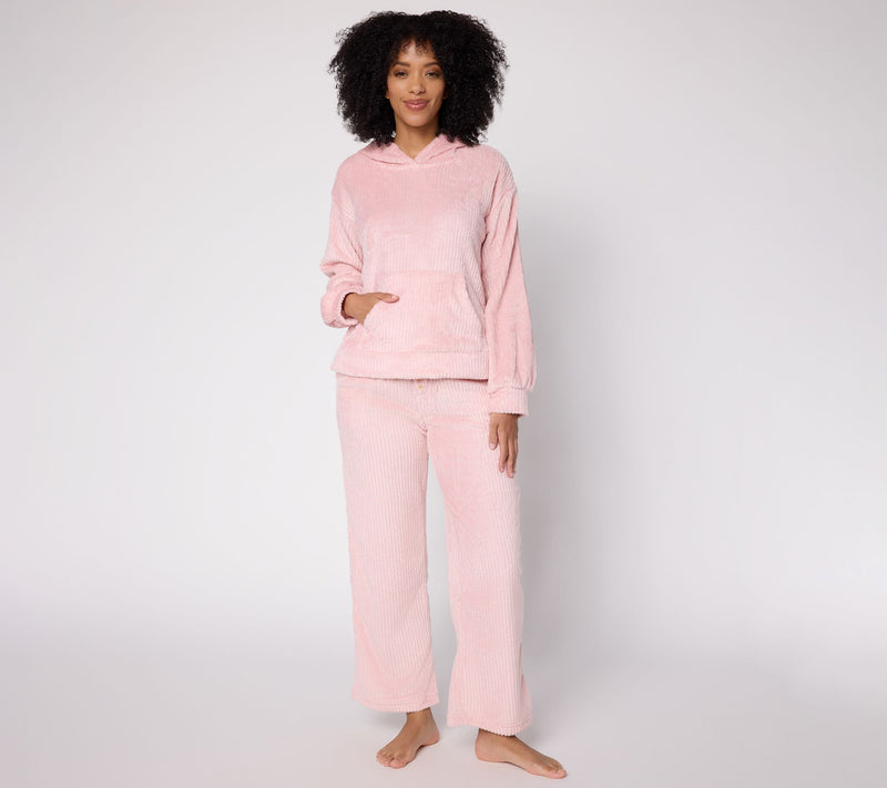 MUK LUKS Silky Velour Hooded Lounge Set — View 12