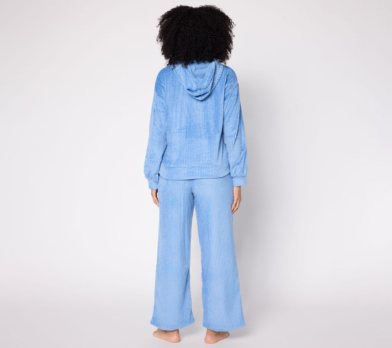 MUK LUKS Silky Velour Hooded Lounge Set — View 4