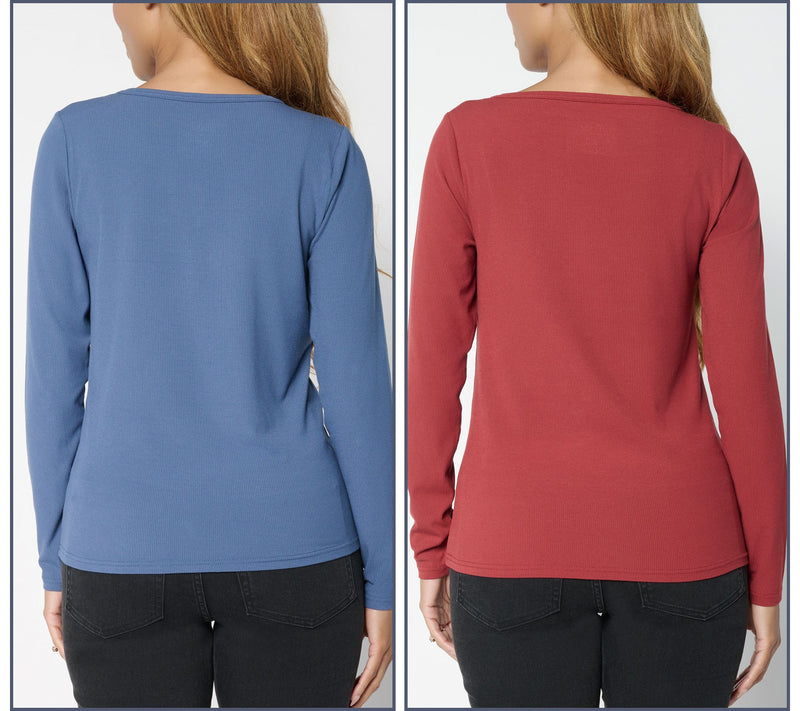 Me by Jennie Garth Denver Long Sleeve Two Pack — View 4