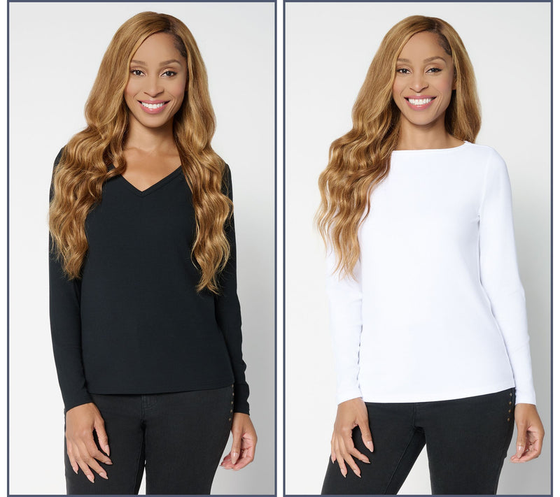Me by Jennie Garth Denver Long Sleeve Two Pack — View 12