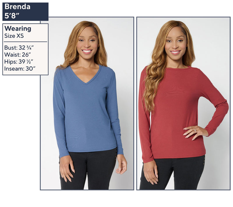 Me by Jennie Garth Denver Long Sleeve Two Pack — View 3