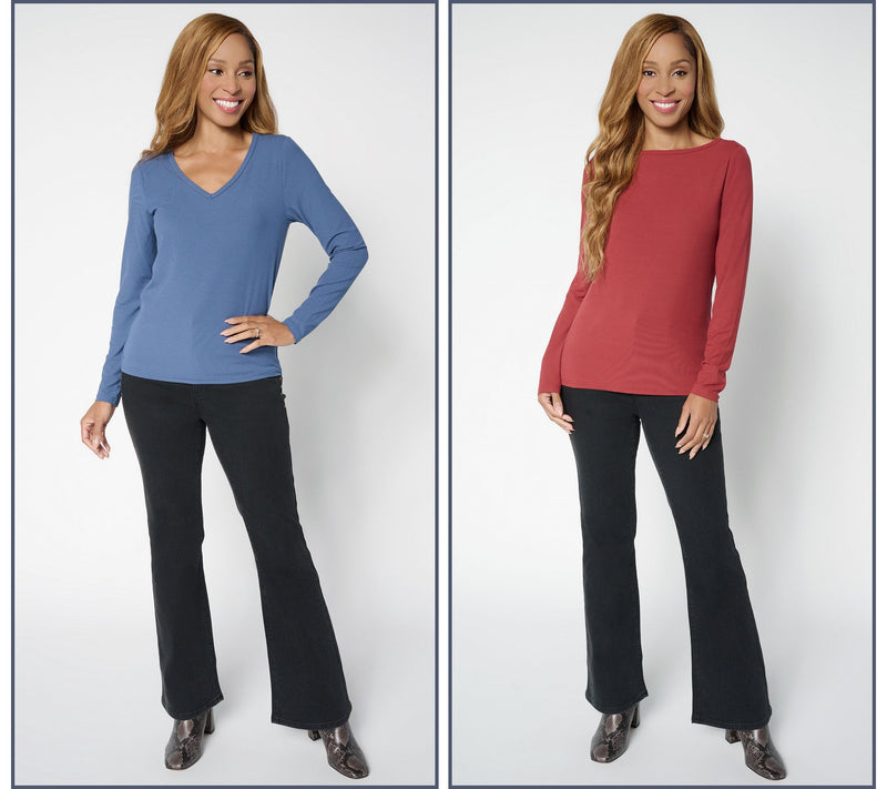 Me by Jennie Garth Denver Long Sleeve Two Pack — View 5