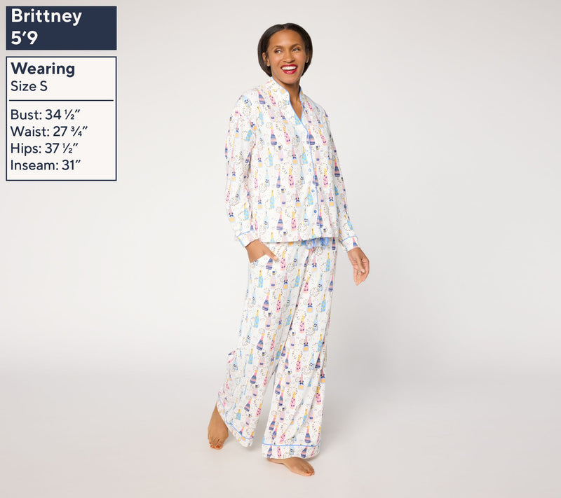 MUK LUKS Dream Cloud Notch Collar Winter Pajama Set — View 12