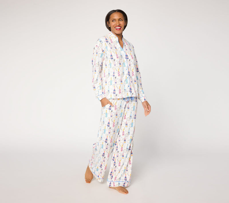 MUK LUKS Dream Cloud Notch Collar Winter Pajama Set — View 7