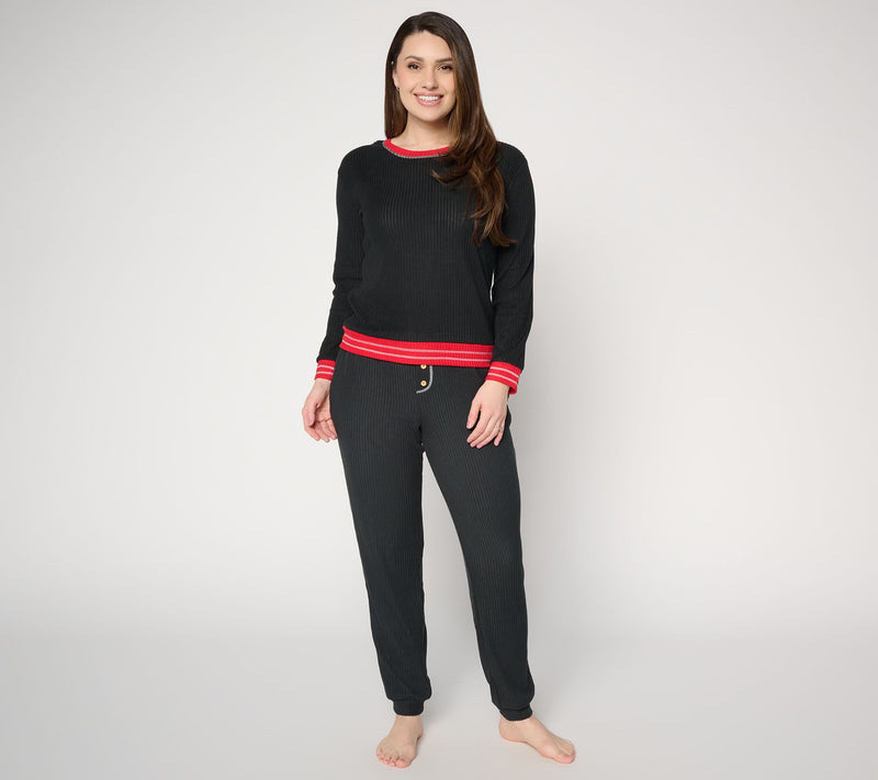 MUK LUKS Ribbed Butterknit Heart Lounge Set — View 12