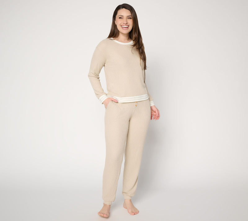 MUK LUKS Ribbed Butterknit Heart Lounge Set — View 14