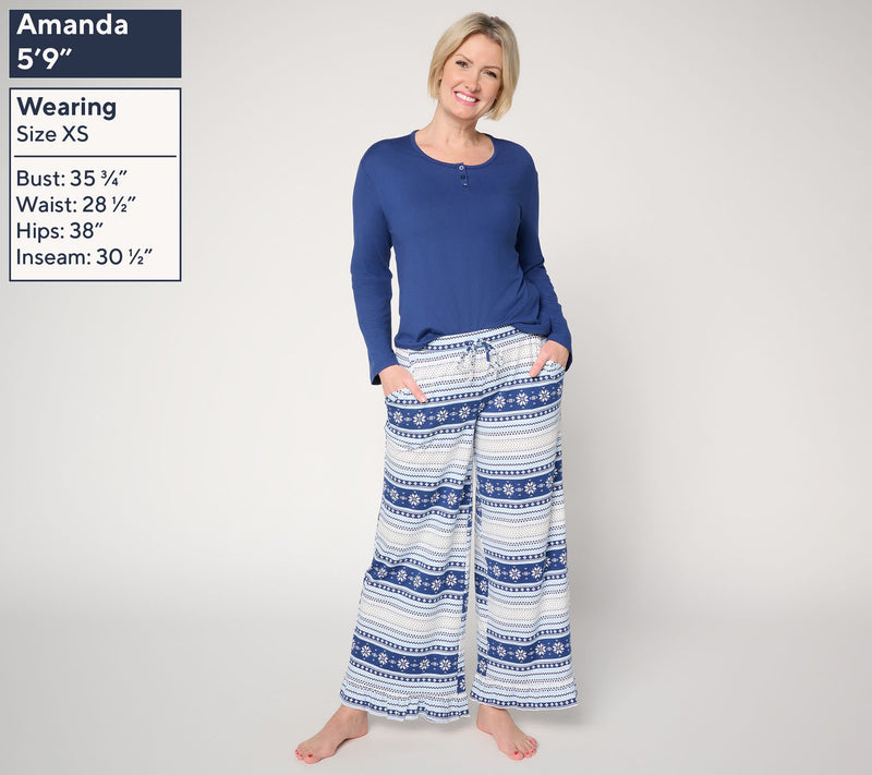 MUK LUKS Dream Cloud True Blue Lounge Set — View 2