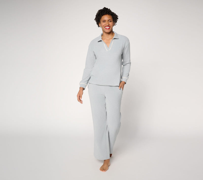 MUK LUKS Thermal Fleece 2 Piece Lounge Set — View 5