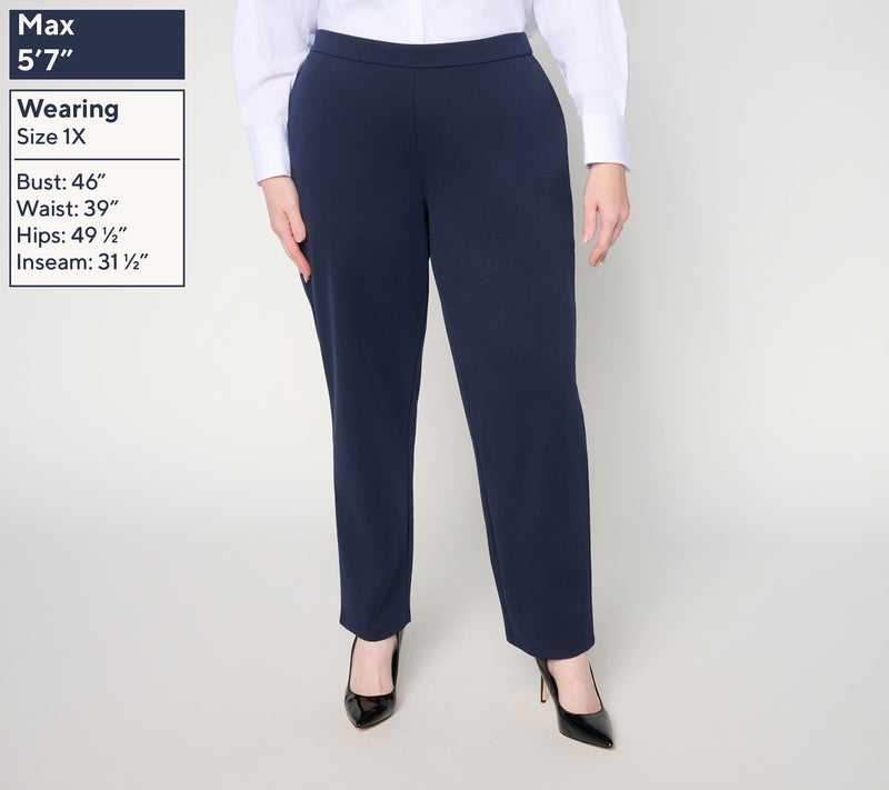 Susan Graver Weekend Regular Cotton Ponte Straight Leg Pant — View 9