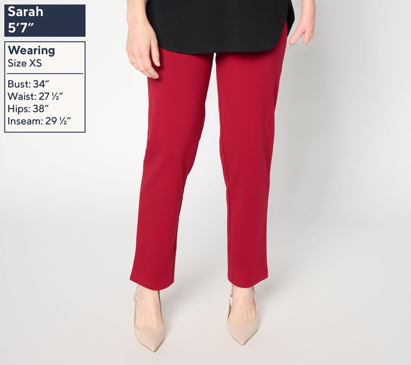 Susan Graver Weekend Tall Cotton Ponte Straight Leg Pant — View 5