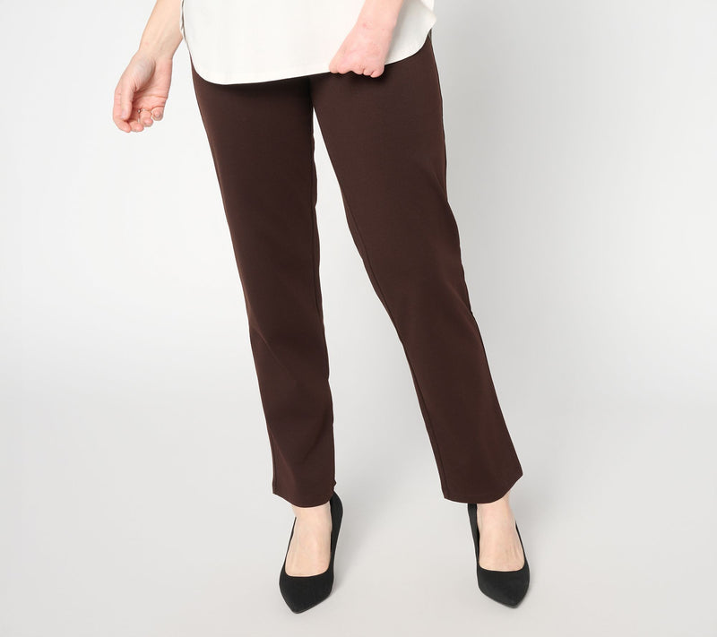 Susan Graver Weekend Tall Cotton Ponte Straight Leg Pant — View 16