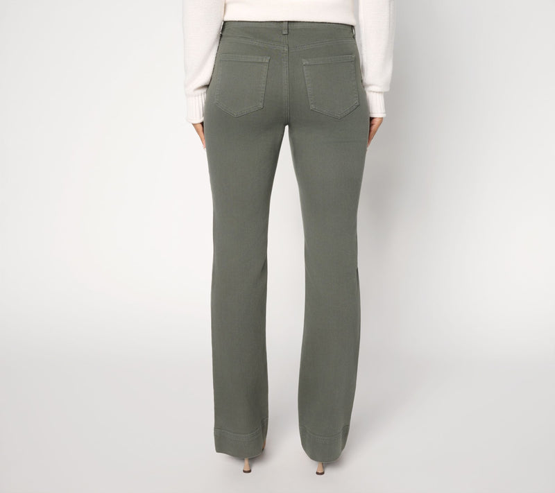 NYDJ Regular Barbara Bootcut Double Button Full Length Jeans — View 3