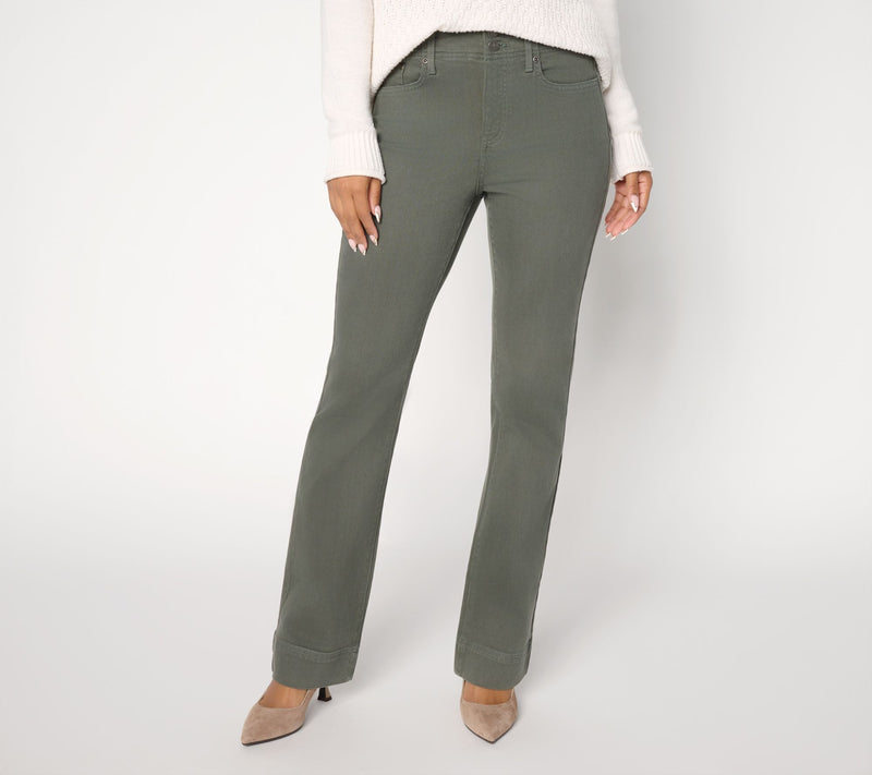 NYDJ Regular Barbara Bootcut Double Button Full Length Jeans — View 9