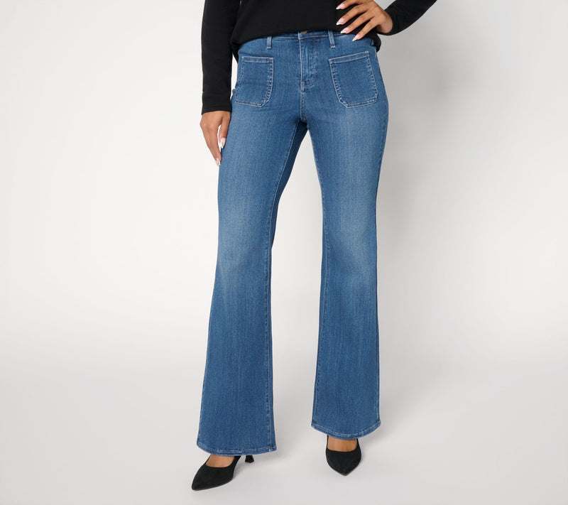 NYDJ Sure Stretch Ava Flare Patch Pocket Jeans — View 10