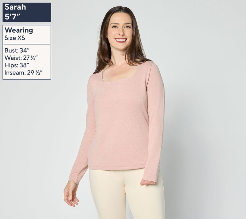 BEAUTIFUL by Lawrence Zarian The Dana Square Neckline Soft Shimmer Top — View 3