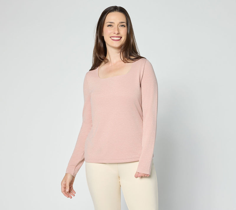 BEAUTIFUL by Lawrence Zarian The Dana Square Neckline Soft Shimmer Top — View 14