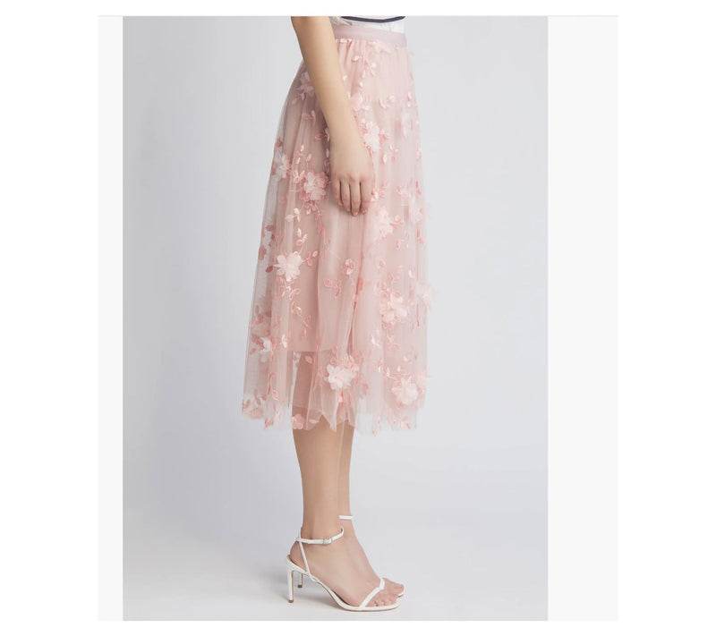 NIKKI LUND Audra 3D Floral Embroidered Skirt — View 6